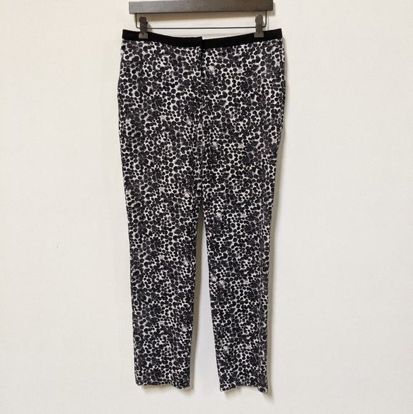 ✨4 for $20✨ H&M Spotted Skinny Stretchy Pants Black White 10 Work Office Preppy - Picture 1 of 9